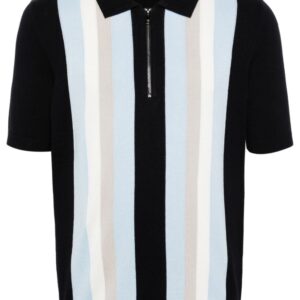 HUGO striped zipped polo shirt