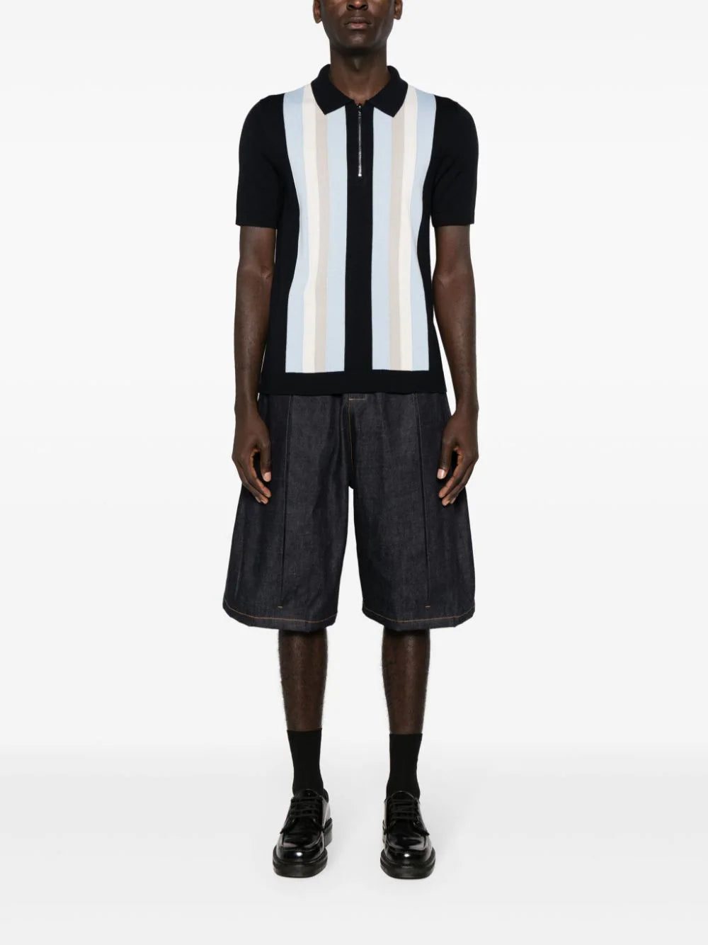 HUGO striped zipped polo shirt - Image 2
