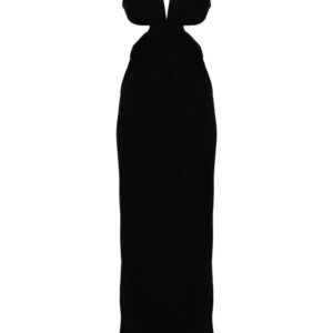 Saint Laurent cut-out crepe maxi dress