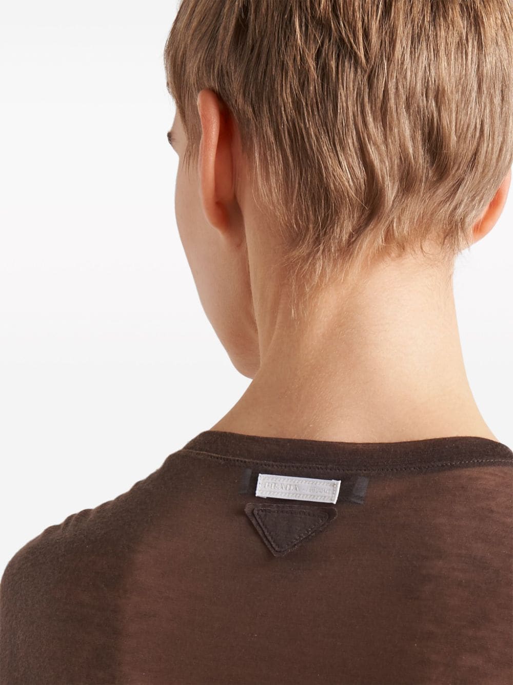 Prada semi-sheer chambray T-shirt - Image 4