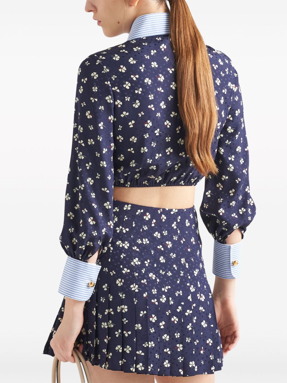 Prada clover-print silk shirt - Image 3