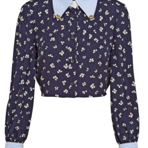 Prada clover-print silk shirt