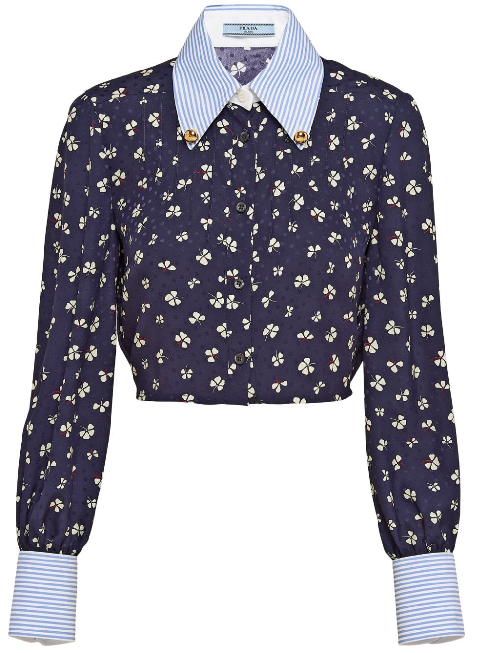 Prada clover-print silk shirt