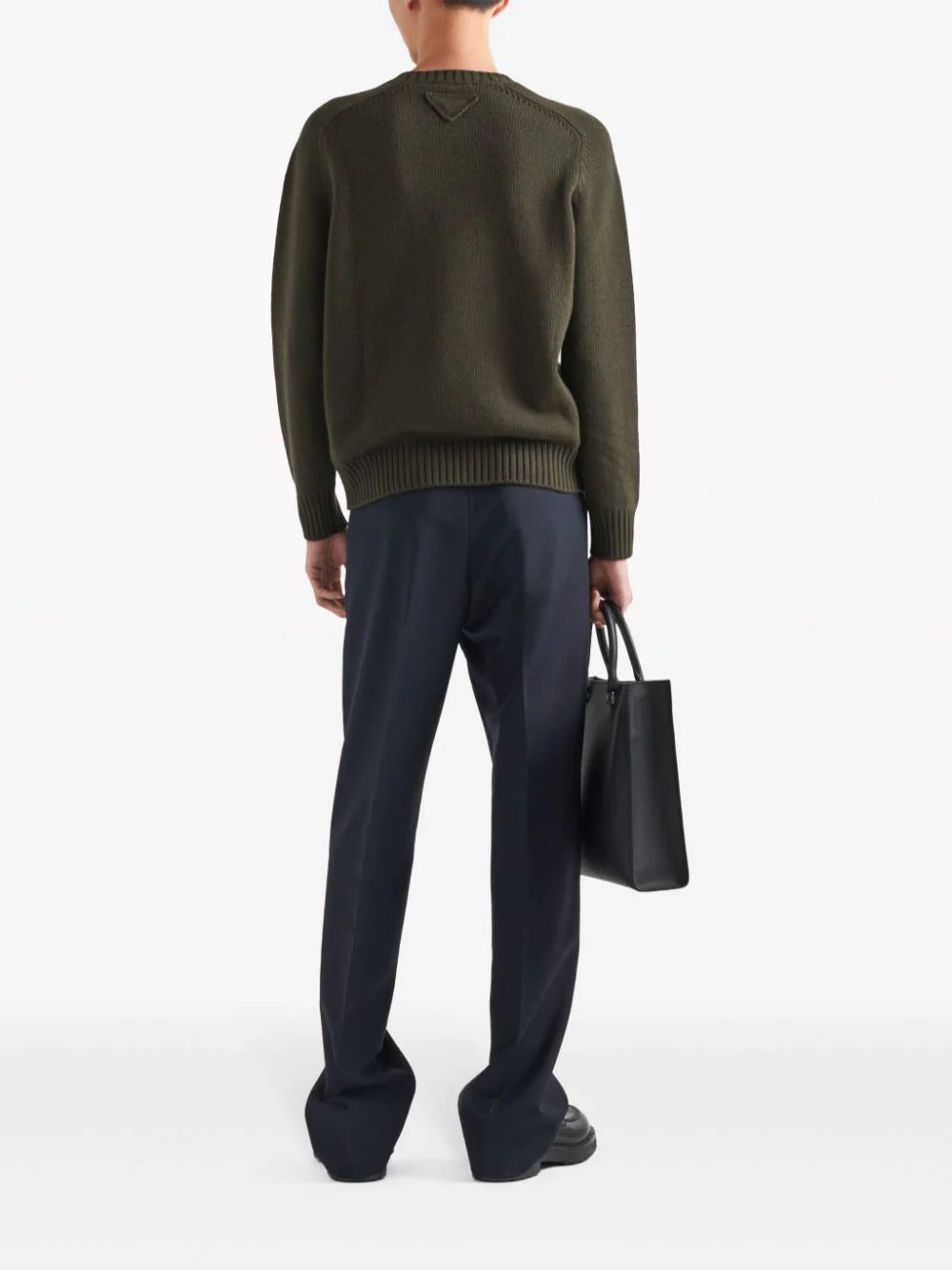 Prada triangle-logo crew-neck jumpe - Image 3