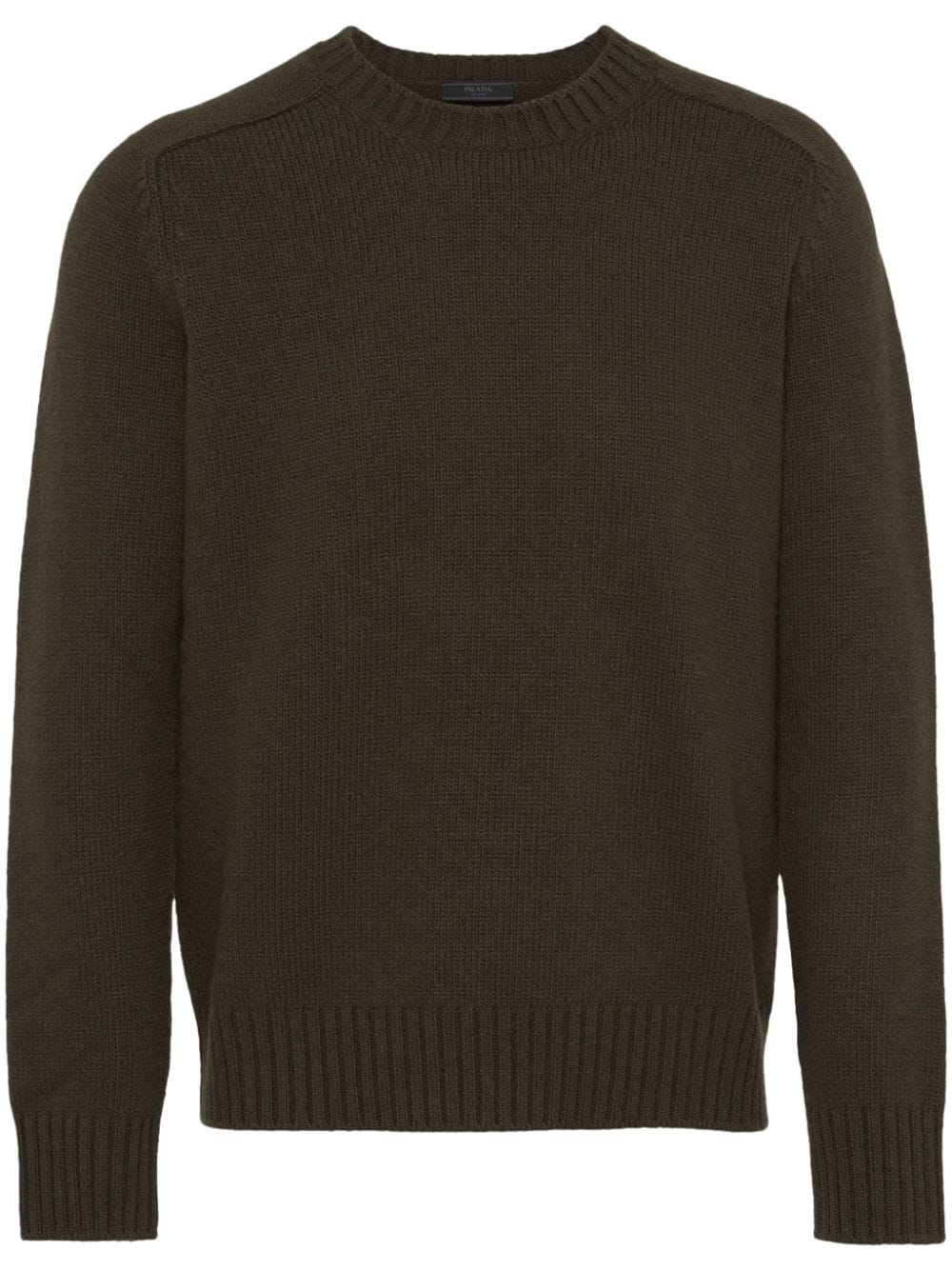 Prada triangle-logo crew-neck jumpe