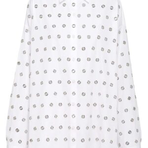 Prada  eyelet-embellished cotton shirt