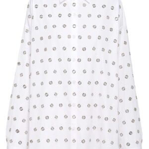Prada eyelet-embellished cotton shirt
