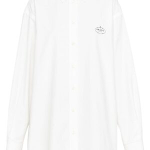 Prada logo-embroidered cotton shirt