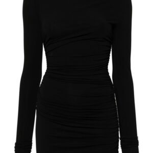 Saint Laurent crew-neck ruched minidress