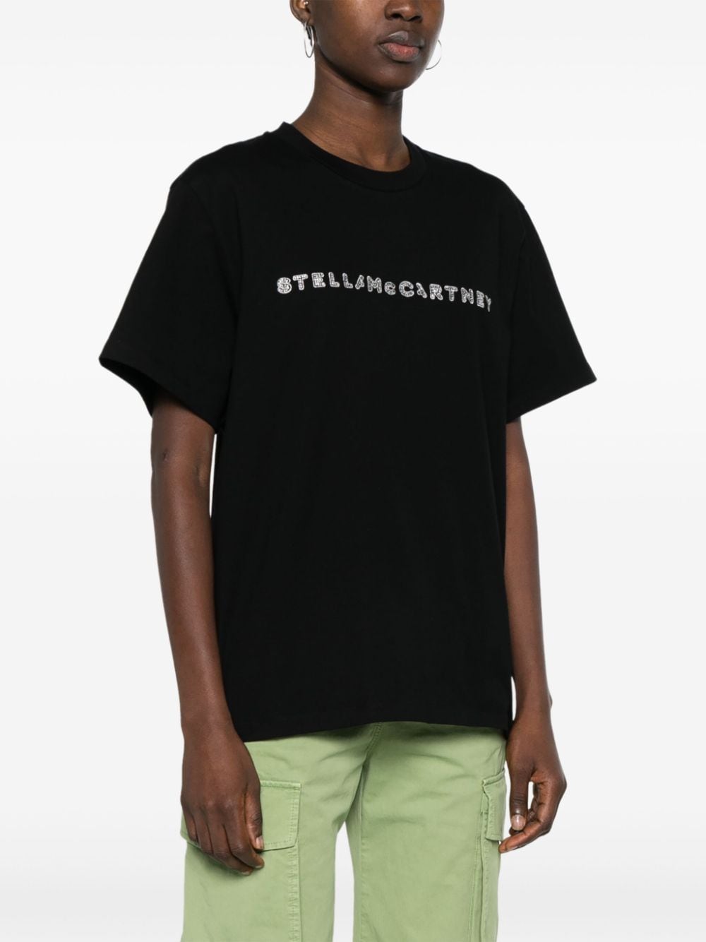 Stella McCartney crystal-logo cotton T-shirt - Image 3