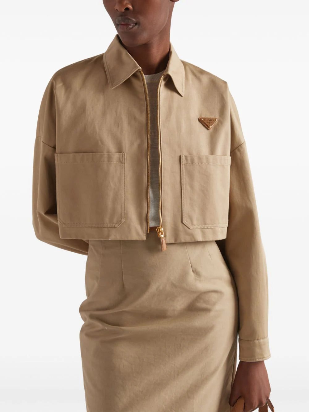 Prada triangle-logo cropped jacket - Image 3