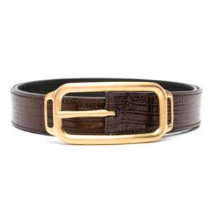 Louis Vuitton embossed-crocodile leather belt