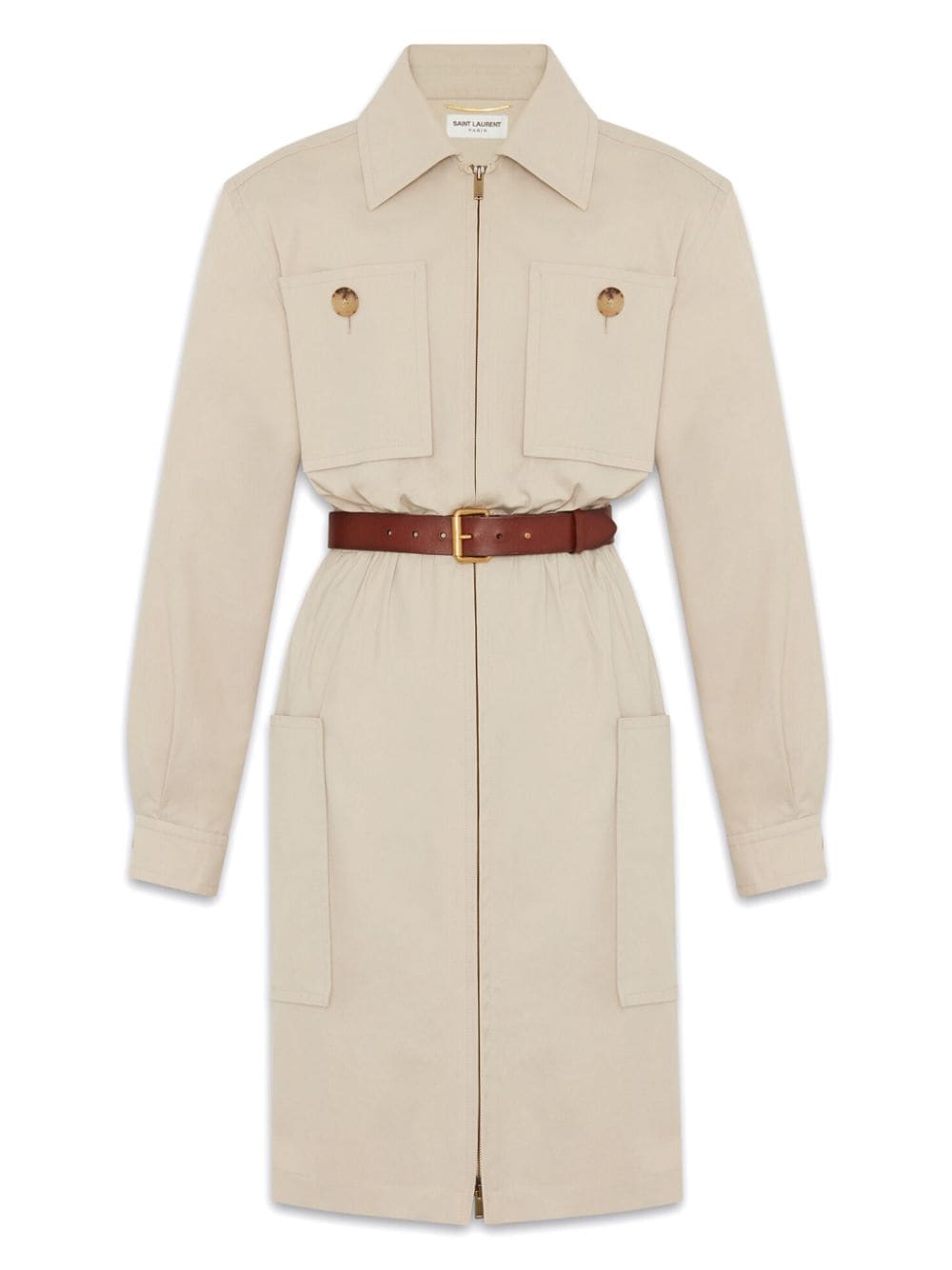 Saint Laurent Saharienne belted cotton dress - Image 4