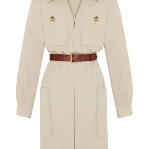 Saint Laurent Saharienne belted cotton dress