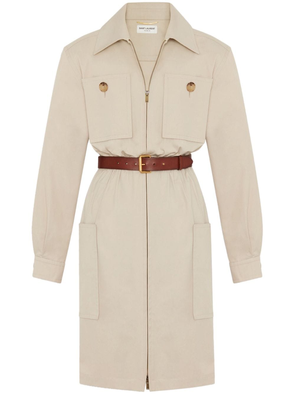 Saint Laurent Saharienne belted cotton dress