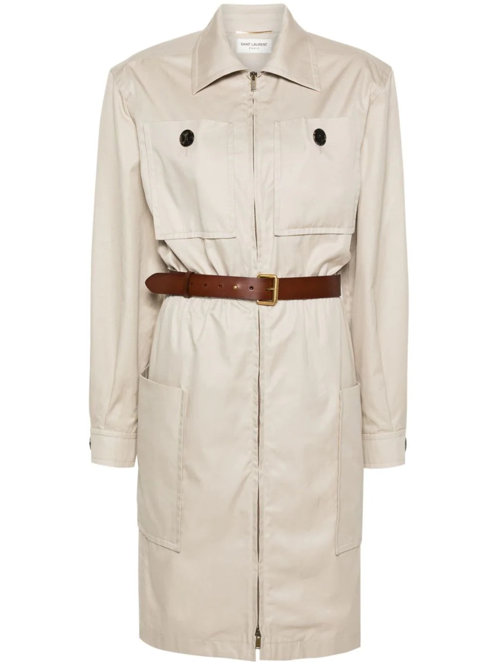 Saint Laurent Saharienne belted cotton dress