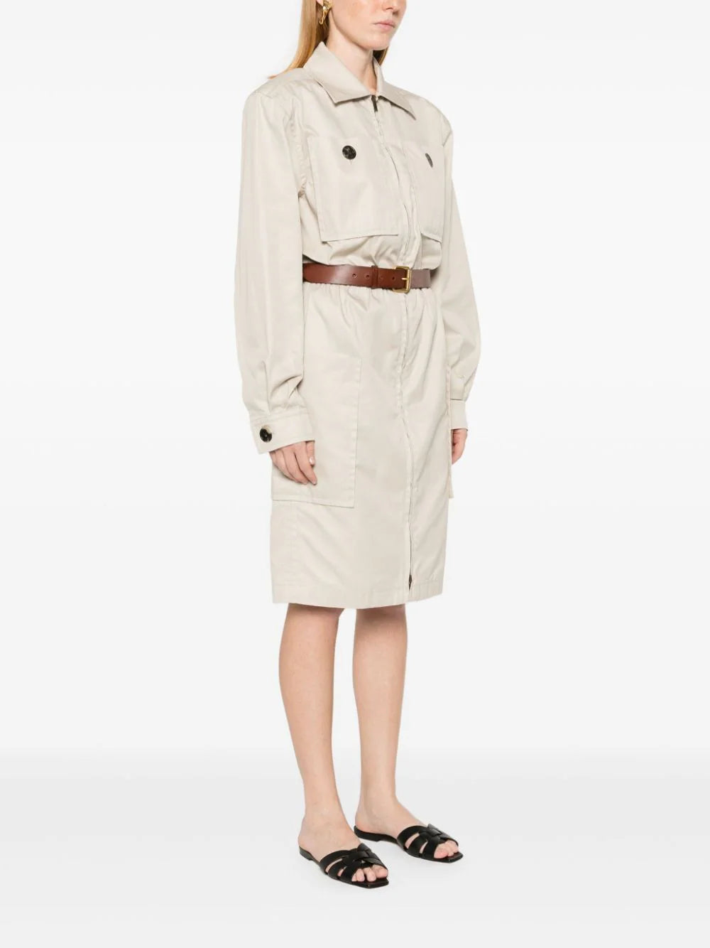 Saint Laurent Saharienne belted cotton dress - Image 3