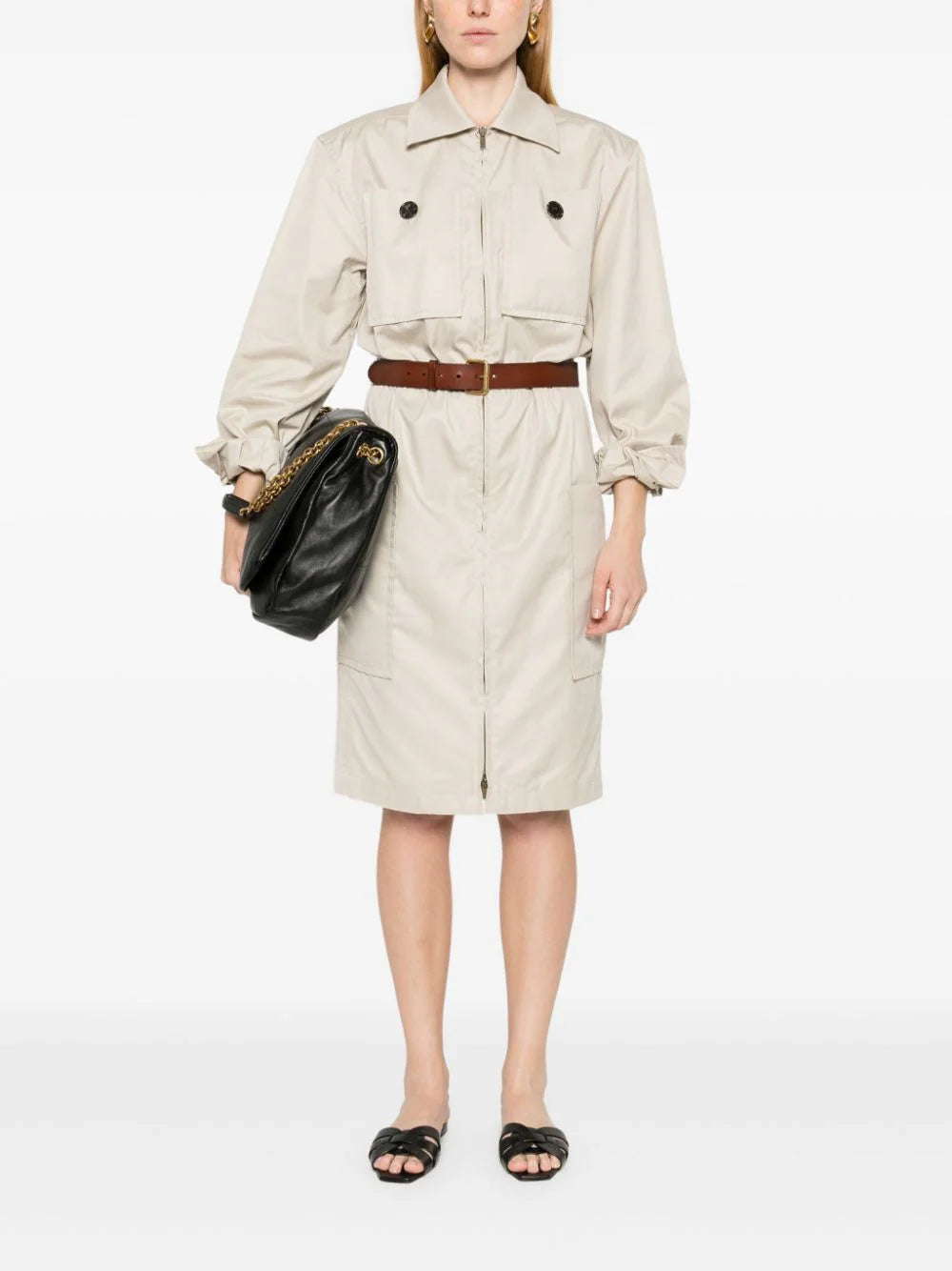 Saint Laurent Saharienne belted cotton dress - Image 2