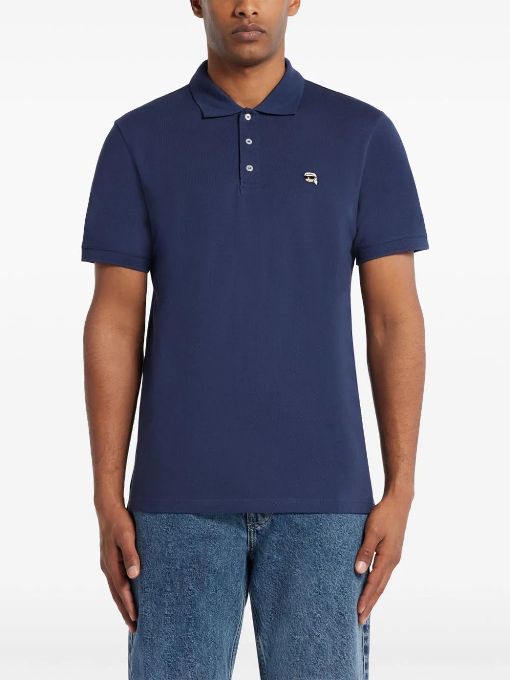 Karl Lagerfeld IKONIK embroidered-logo polo shirt - Image 3