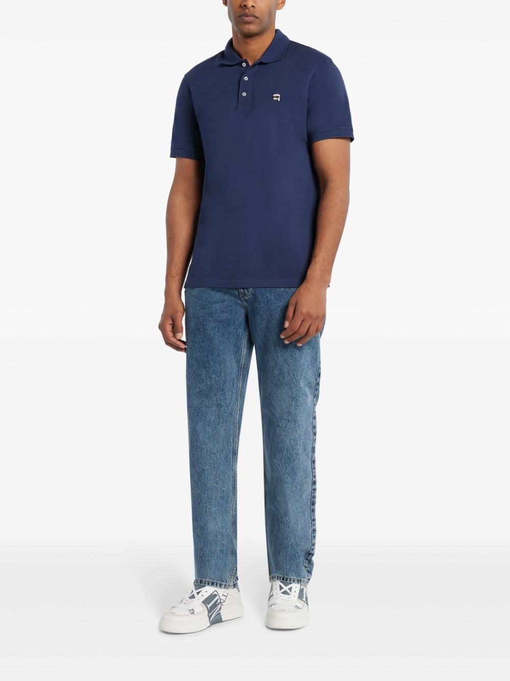 Karl Lagerfeld IKONIK embroidered-logo polo shirt - Image 2