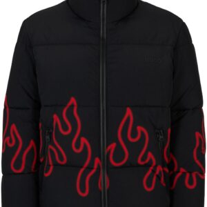 HUGO flame-print quilted jacket