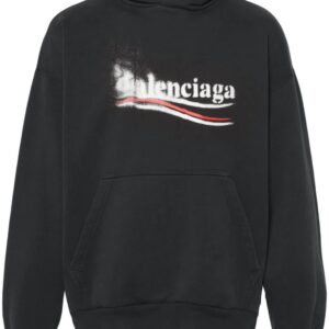 Balenciaga  logo-print cotton hoodie