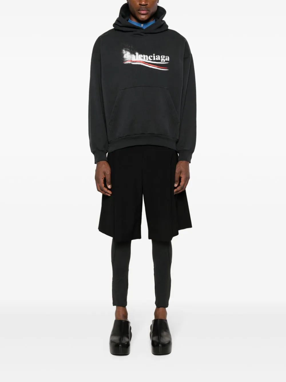 Balenciaga logo-print cotton hoodie - Image 3