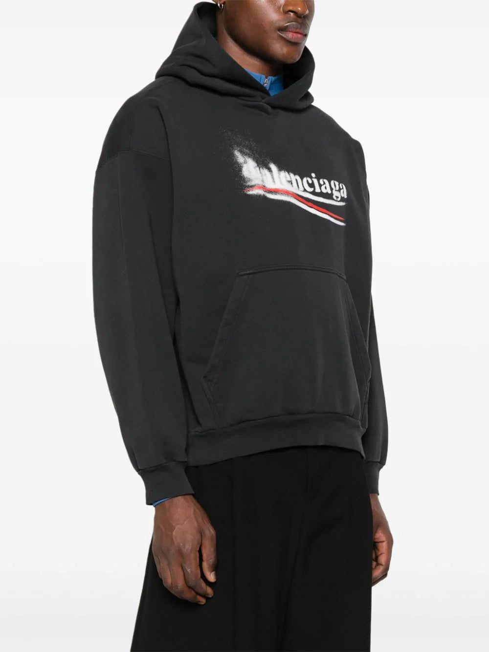 Balenciaga logo-print cotton hoodie - Image 4