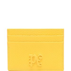 Palm Angels logo-plaque leather cardholder