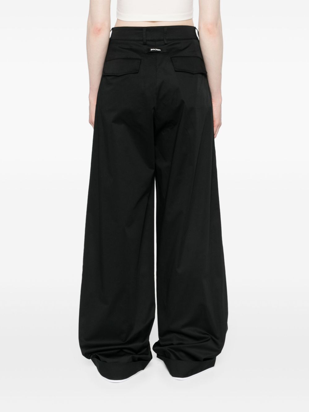 Palm Angels logo-tag pleated straight trousers - Image 4