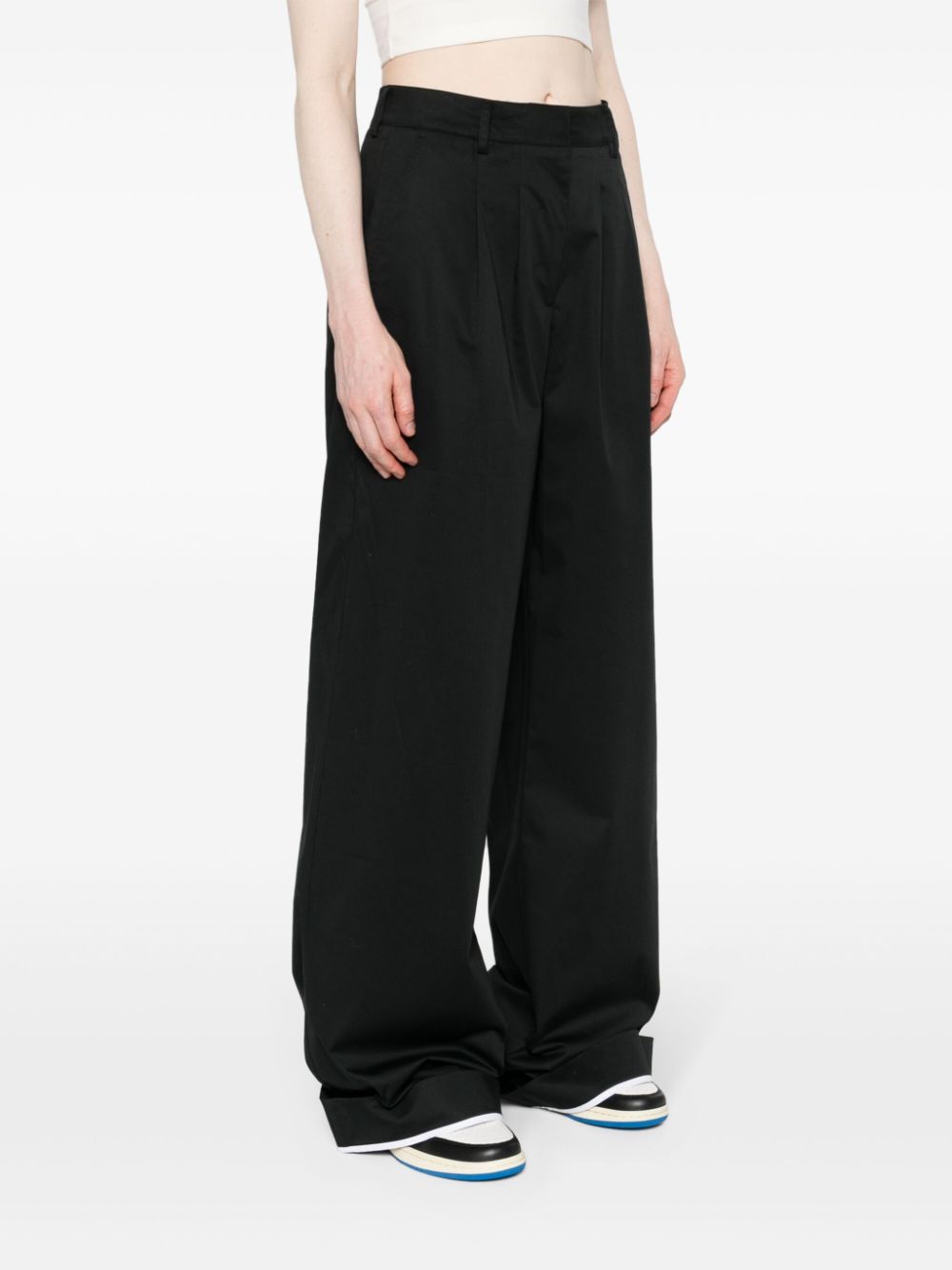 Palm Angels logo-tag pleated straight trousers - Image 3
