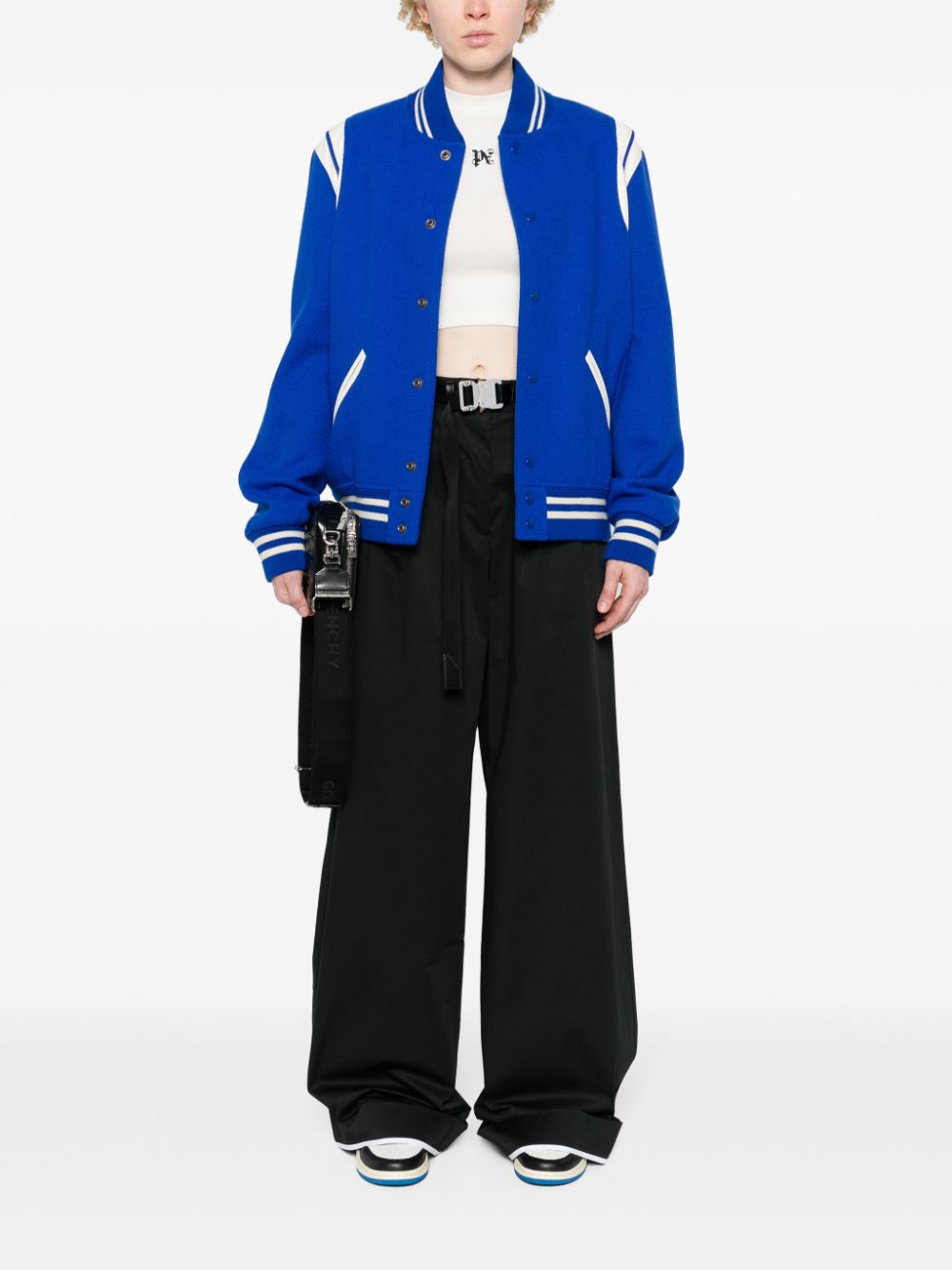 Palm Angels logo-tag pleated straight trousers - Image 2