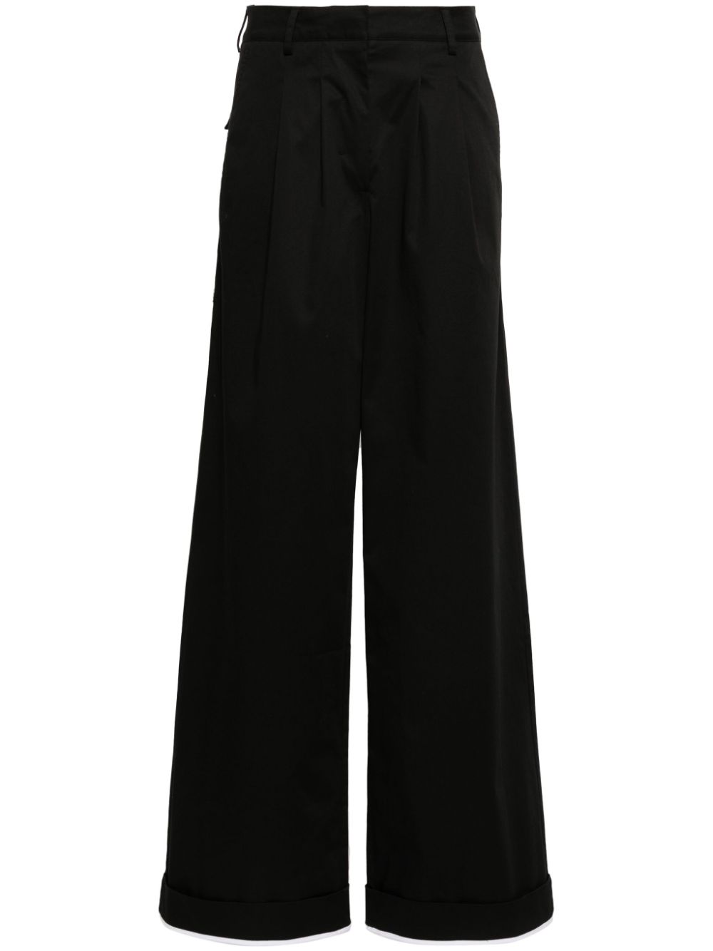 Palm Angels logo-tag pleated straight trousers