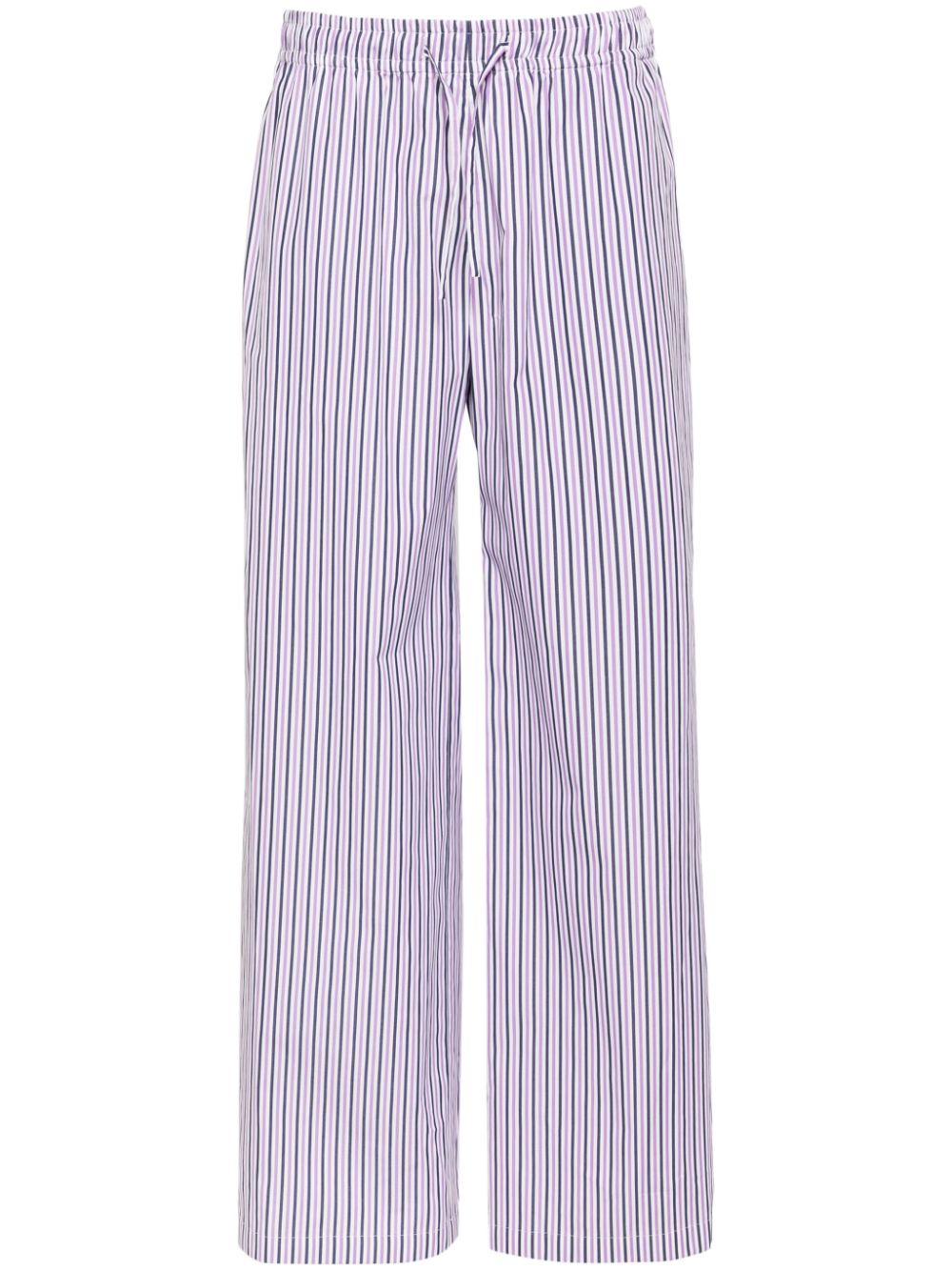Palm Angels logo-tag striped straight trousers