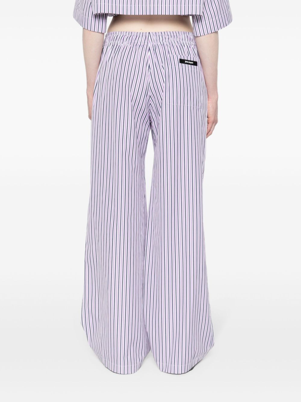 Palm Angels logo-tag striped straight trousers - Image 4