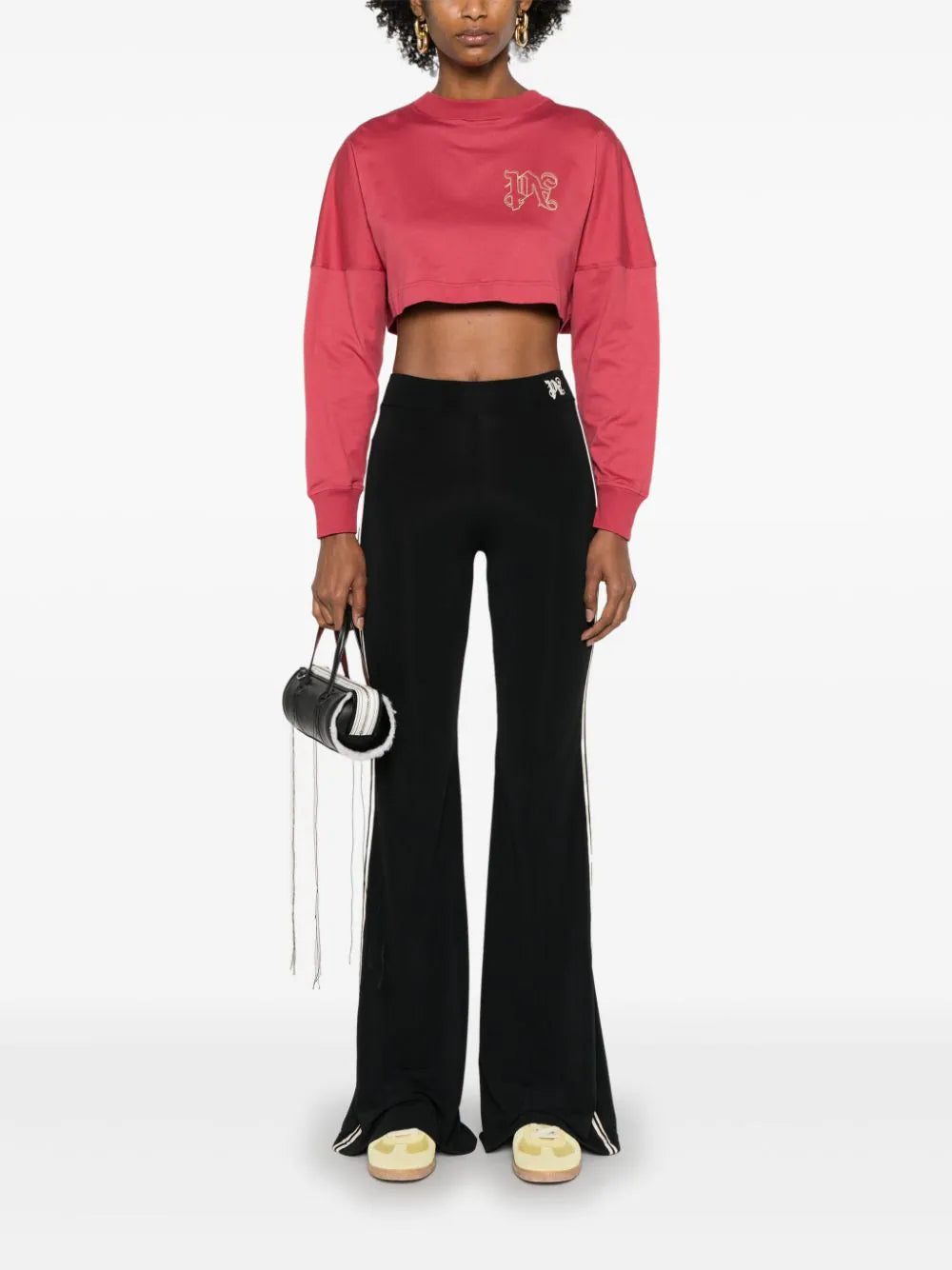 Palm Angels monogram-embroidered flared trousers - Image 2
