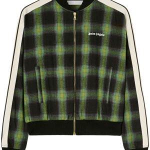 Palm Angels  logo-embroidered plaid bomber jacket