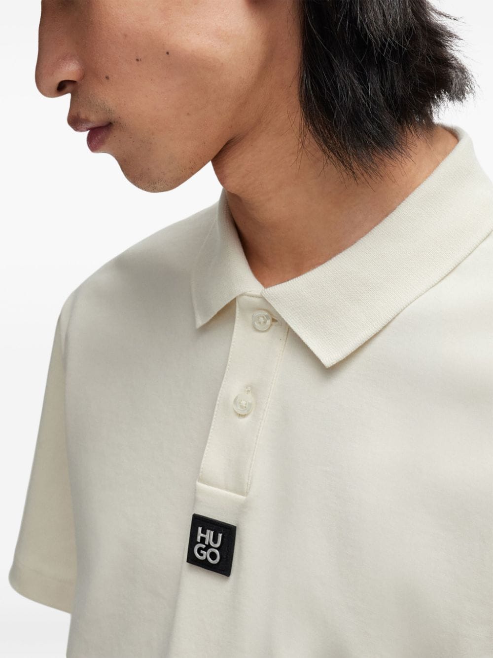 HUGO logo-appliqué cotton polo shirt - Image 5