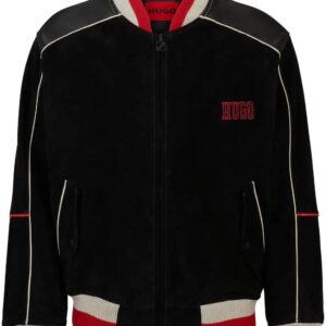 HUGO logo-embellished leather bomber jacket