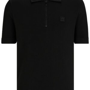 HUGO logo-appliqué zip-up polo shirt