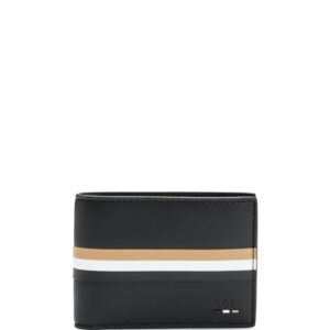 BOSS striped leather wallet