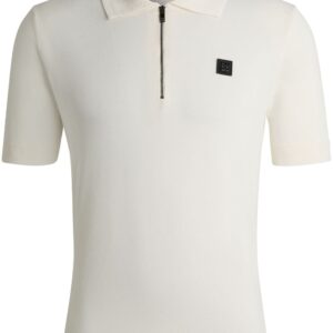 HUGO logo-appliqué zip-up polo shirt