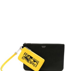 Ferragamo Double Wallet leather pouch
