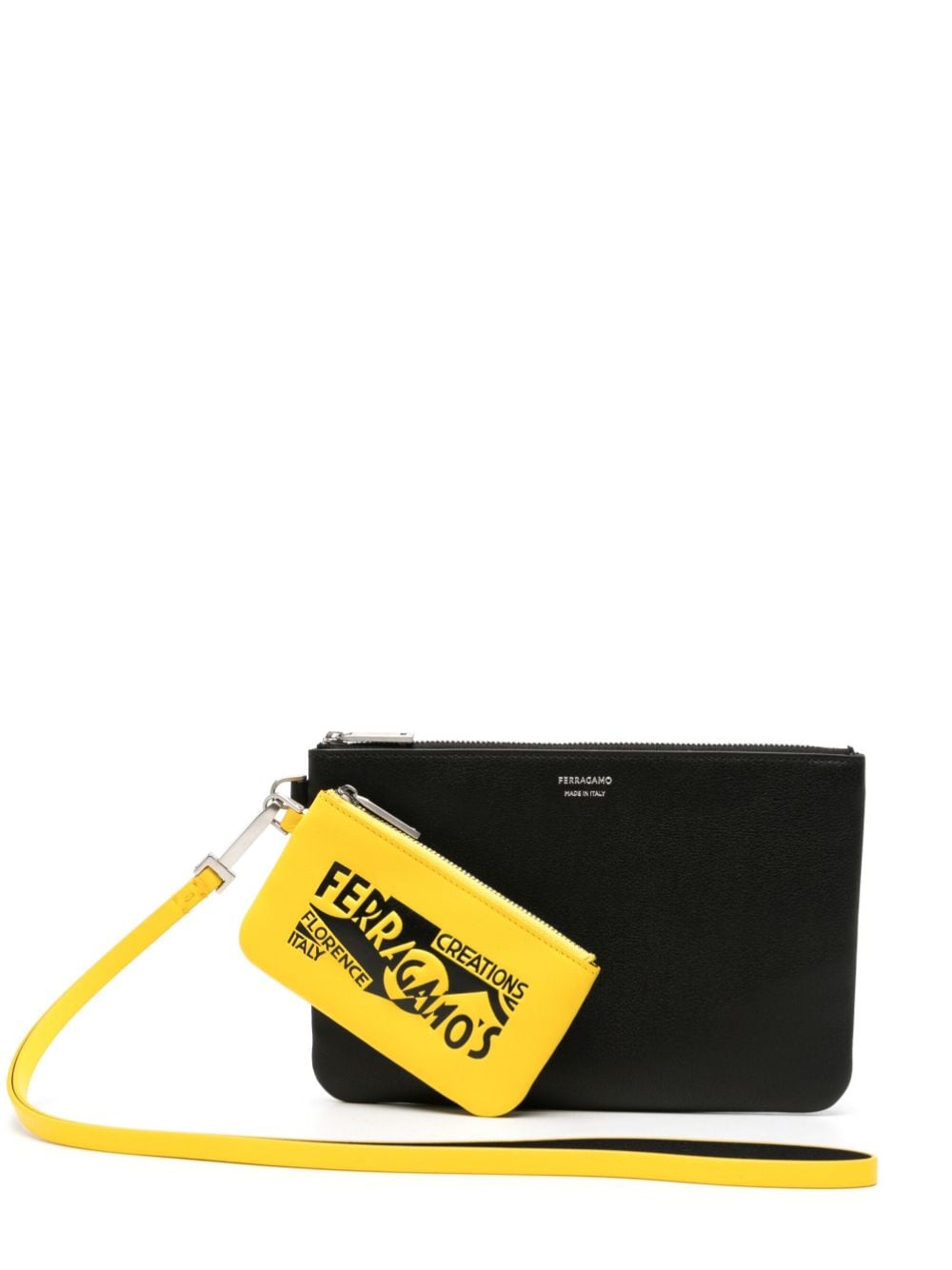 Ferragamo Double Wallet leather pouch