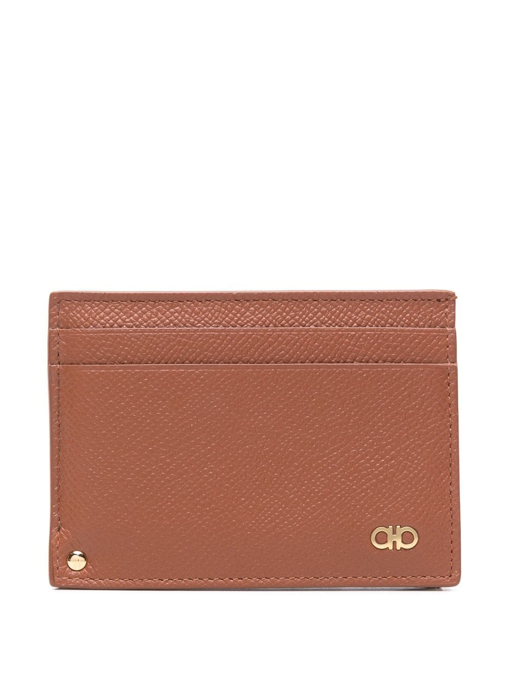 Ferragamo Gancini-plaque leather cardholder