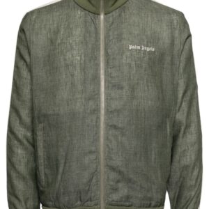 Palm Angels  logo-embroidered linen track jacket