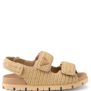 Prada  logo-plaque woven sandals