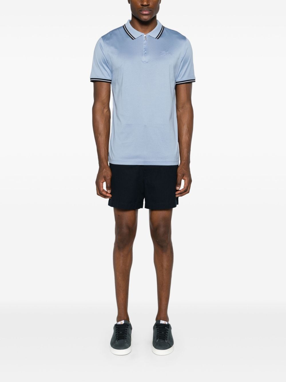 Karl Lagerfeld zip-up jersey polo shirt - Image 2