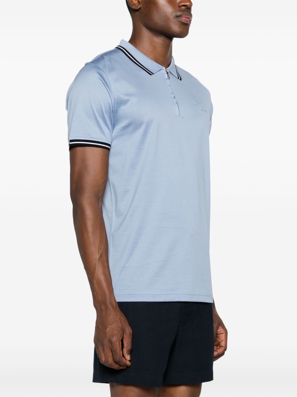 Karl Lagerfeld zip-up jersey polo shirt - Image 3