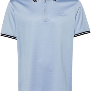 Karl Lagerfeld zip-up jersey polo shirt